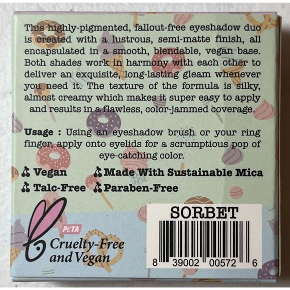 TRIFLE COSMETICS Eye Candy SORBET Highly Pigmented Eye Shadow Duo in NEW .11oz - Picture 2 of 5